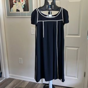 Prada Milano black & white dress side zipper size 42  Italy 4/6 sex & the city